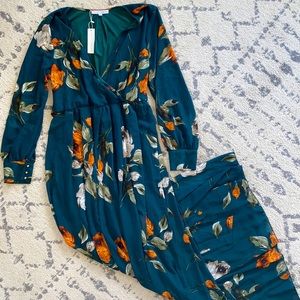 Baltic Born Teal Floral Maxi Dress
